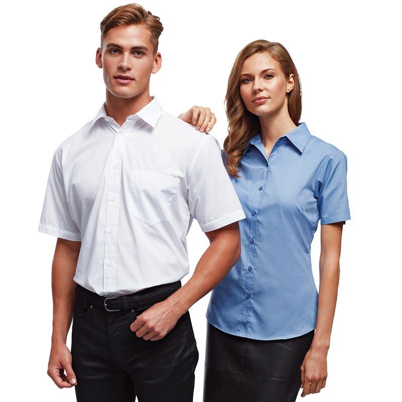 Short sleeve poplin shirt - Aubergine 14.5